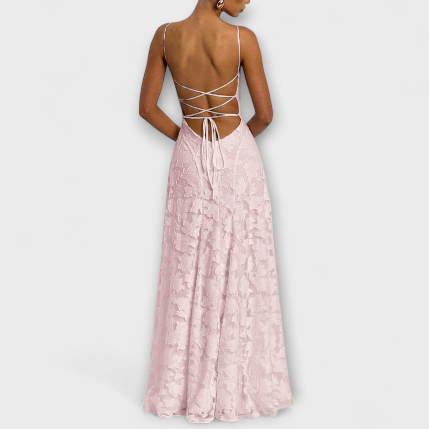 Emberly - Elegantes Jacquard-Maxikleid