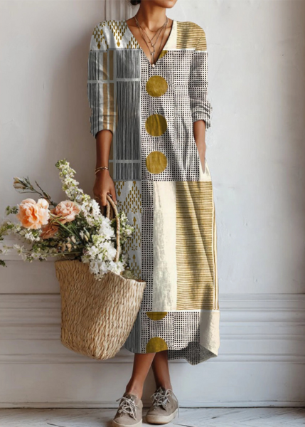 Liseli™ | Boho-Kleid mit Patchwork und Punkten