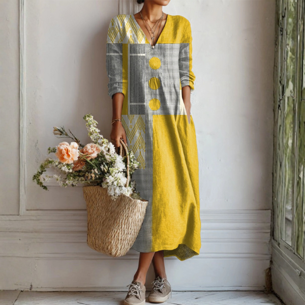 Sieglinde™ | Boho-Kleid im Patchwork-Look