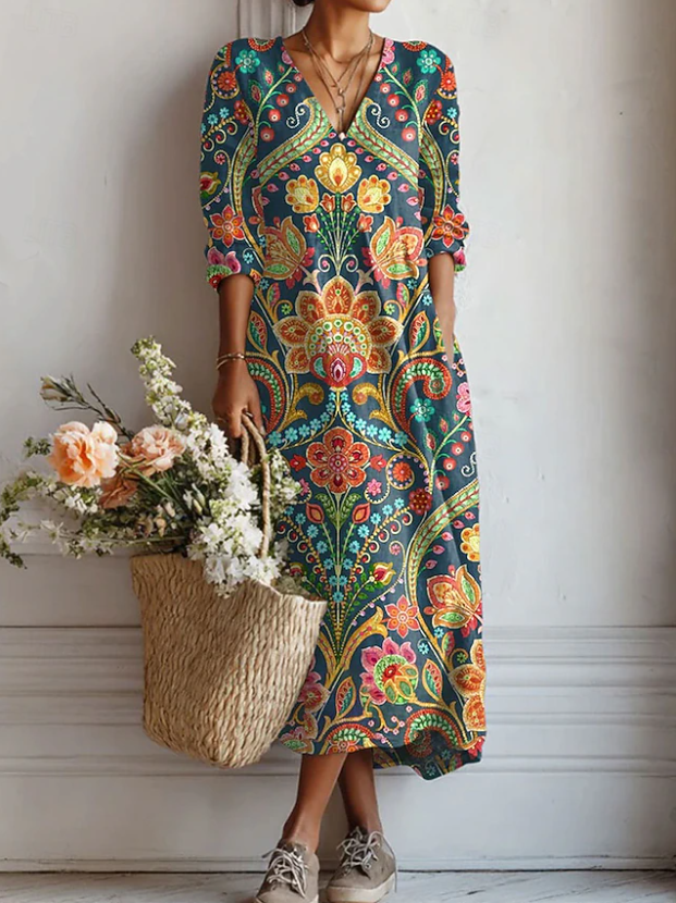 Adelheid™ | Boho-Kleid mit orientalischem Medaillon