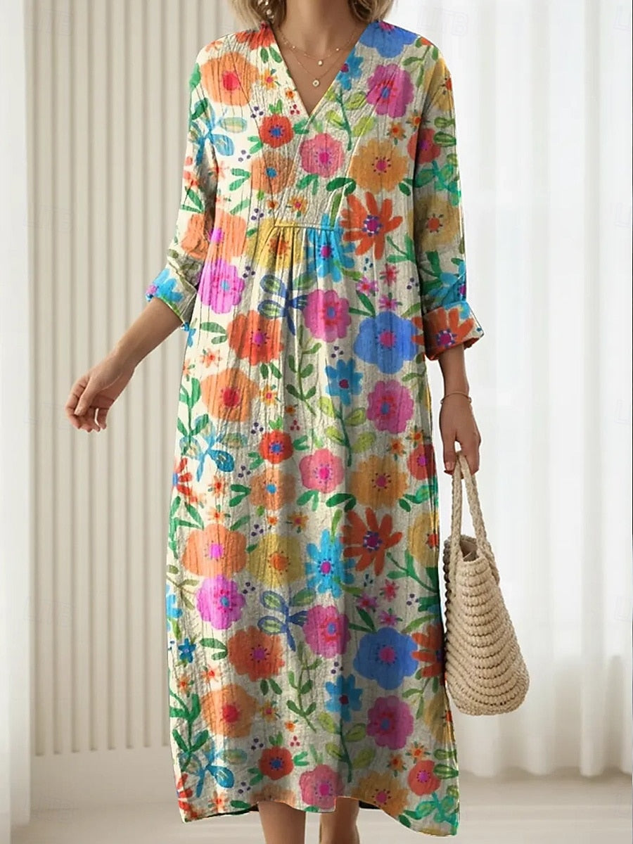 Lisbeth™ | Boho-Kleid mit buntem Blumenmuster