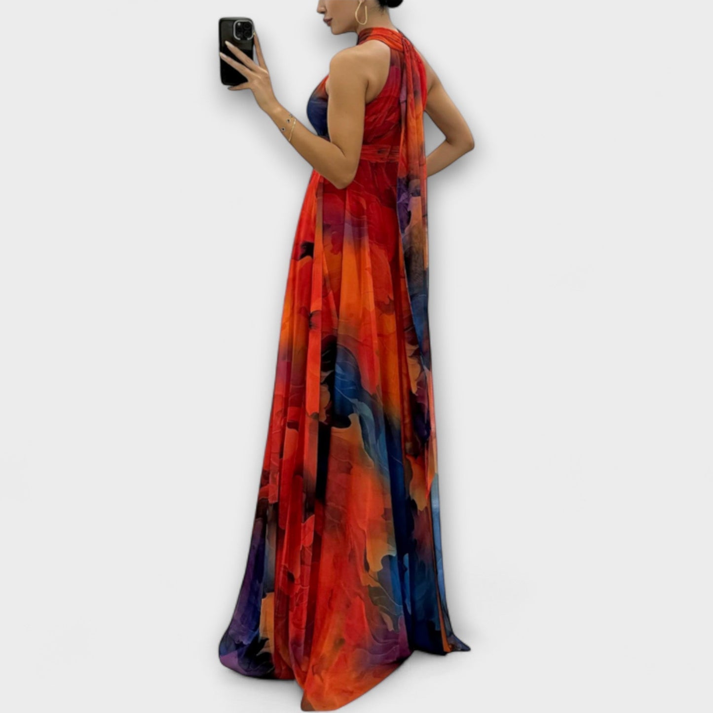 Isalie – Maxikleid aus Chiffon mit Blumenmuster