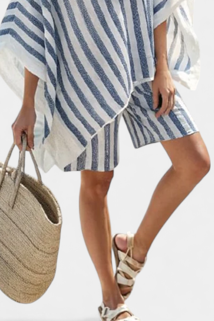 Salomé - Gestreiftes Set Bluse und Shorts