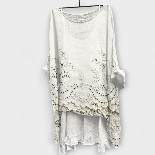 Ella - Bluse mit zweilagigem Saum