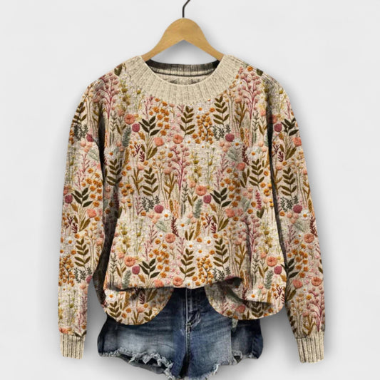 Tina - Pullover mit Blumenmuster