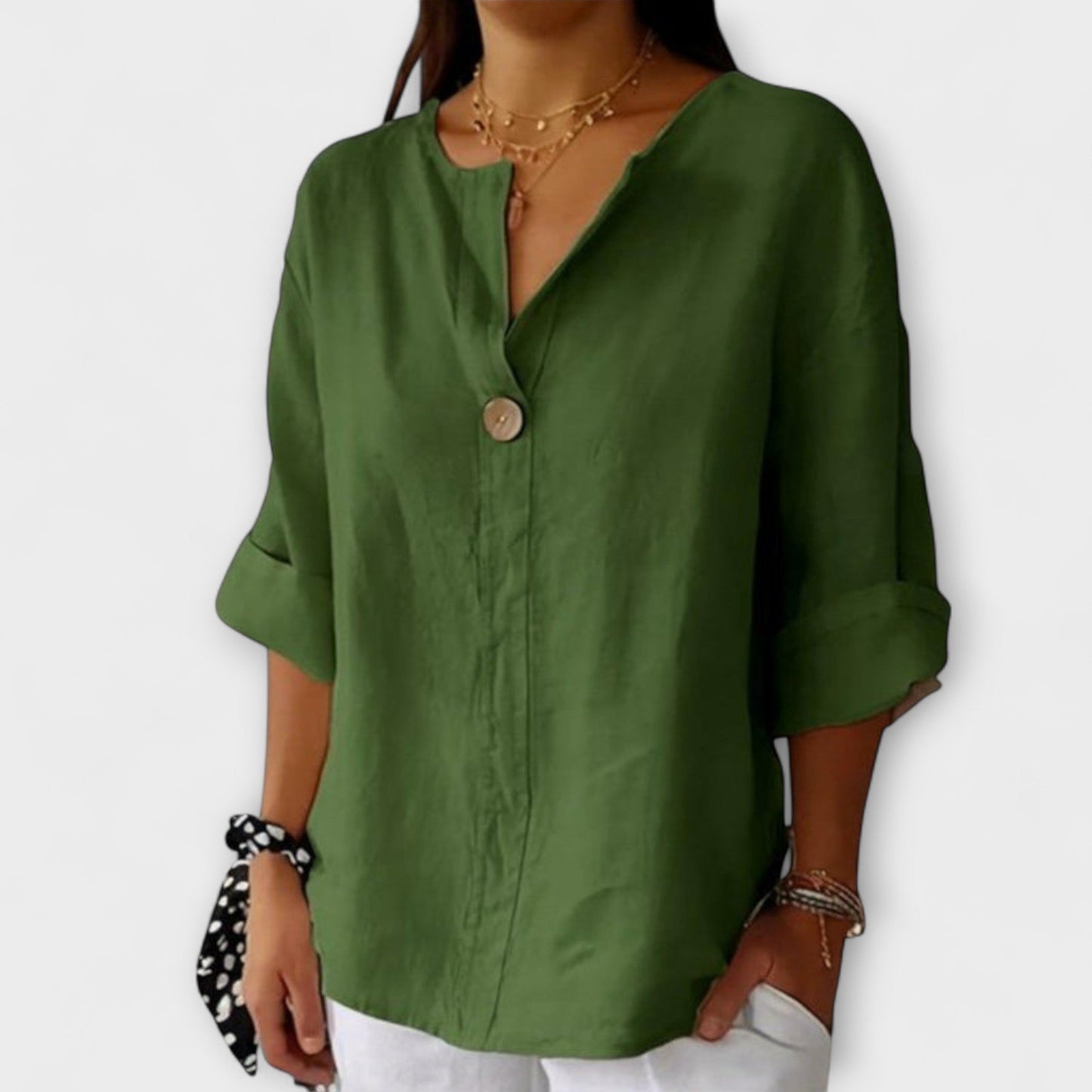 Nicole - Elegante Bluse mit V-Ausschnitt
