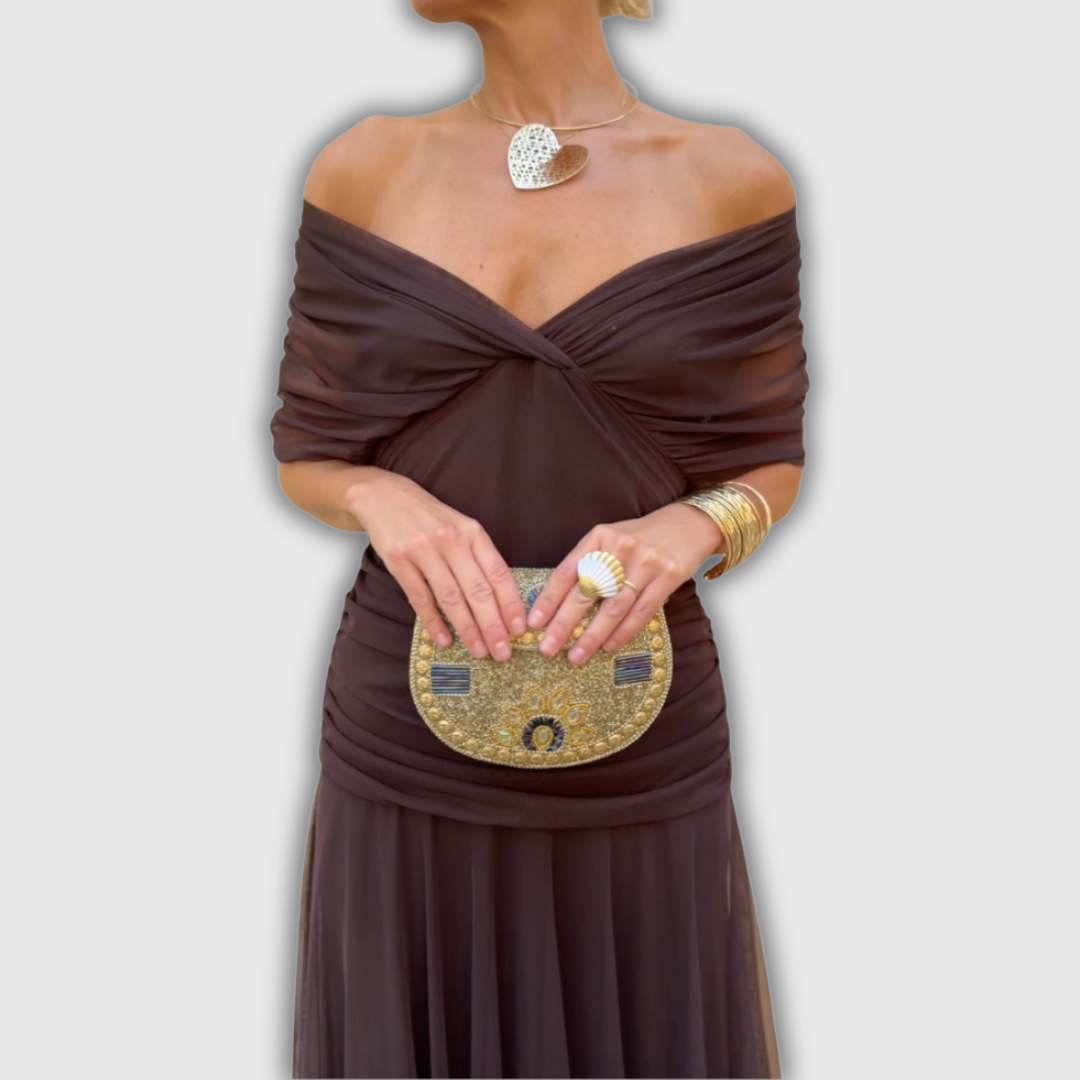 Florendra | Langes florales V-Ausschnittkleid