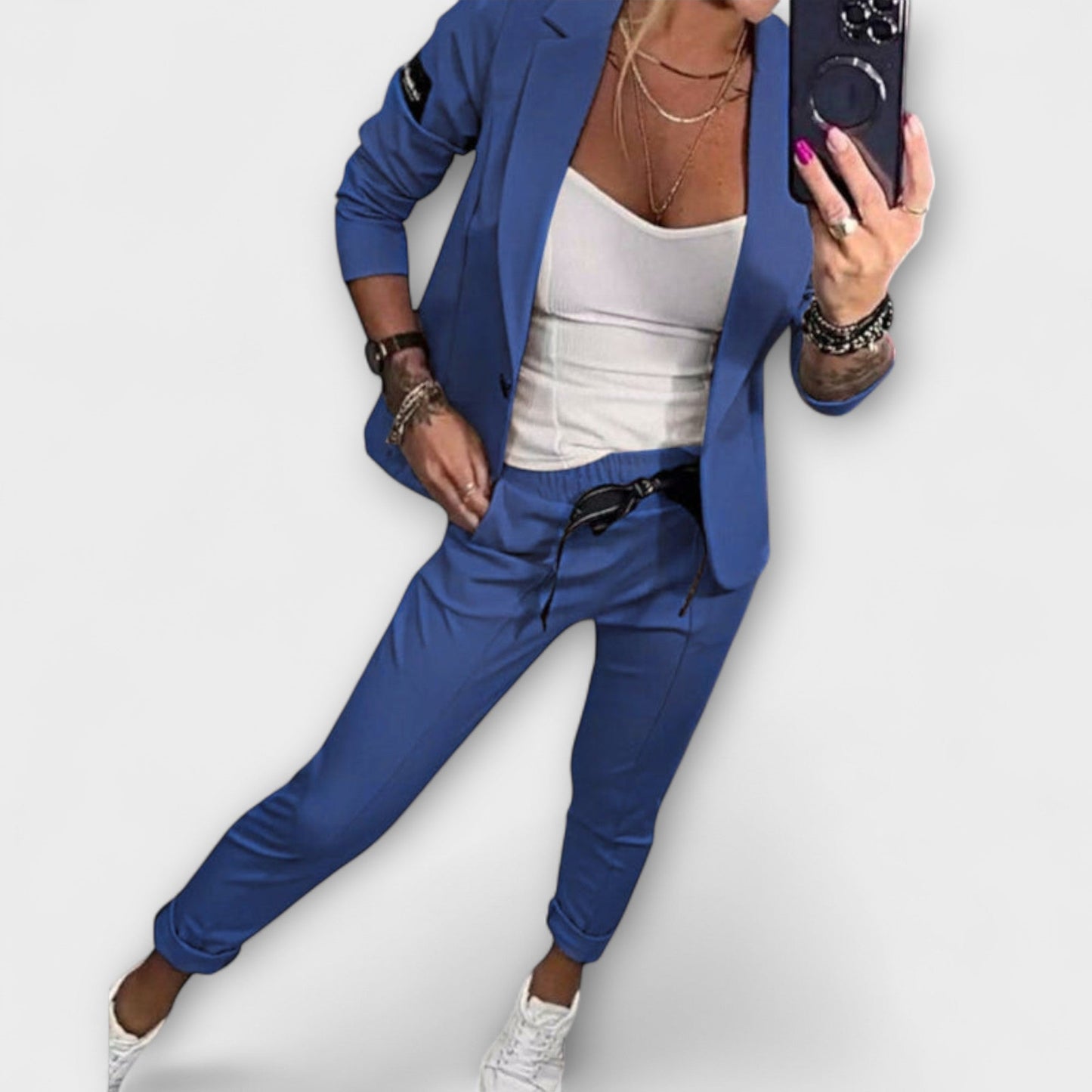 Malou - Koordiniertes Set aus Top, Jacke und Hose