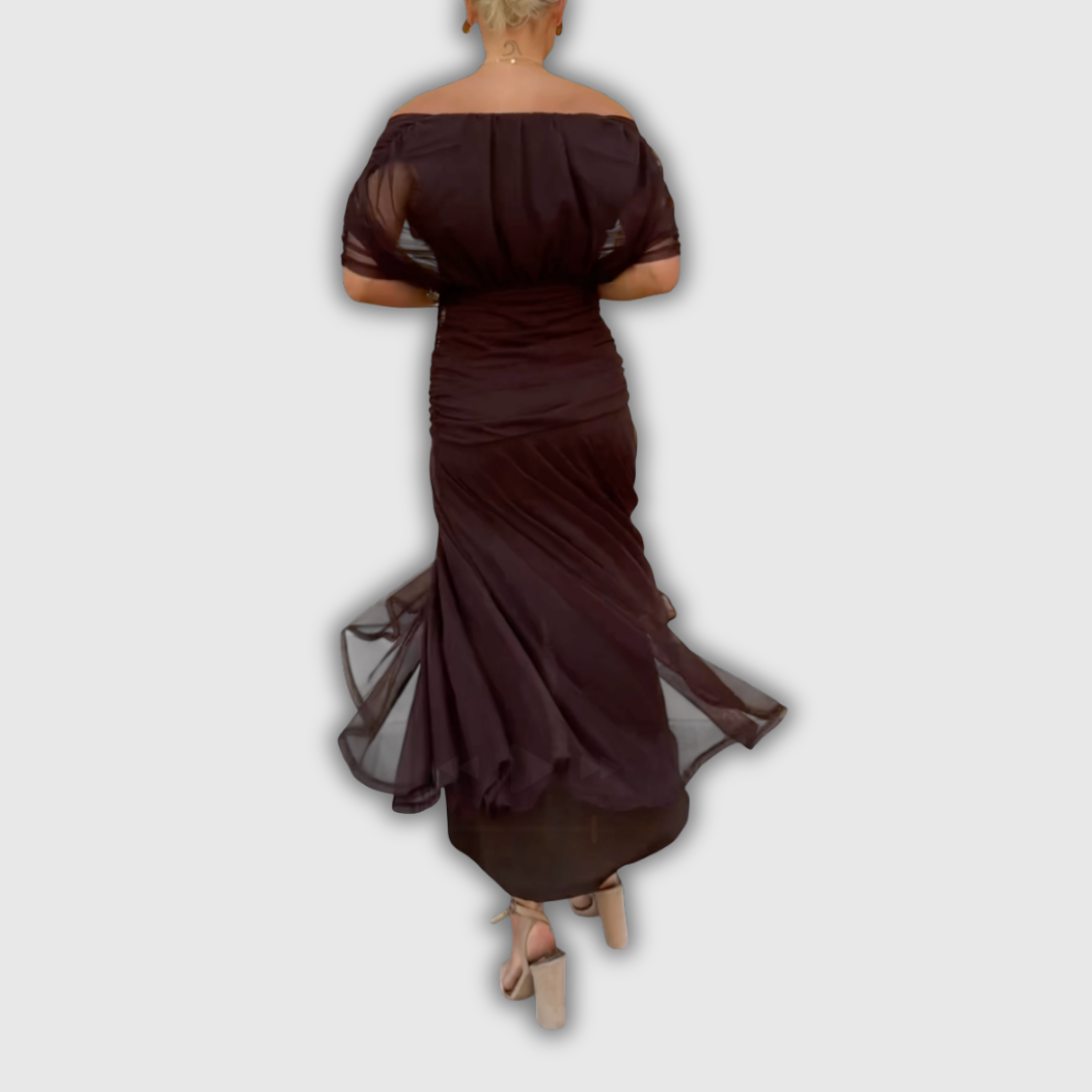 Florendra | Langes florales V-Ausschnittkleid