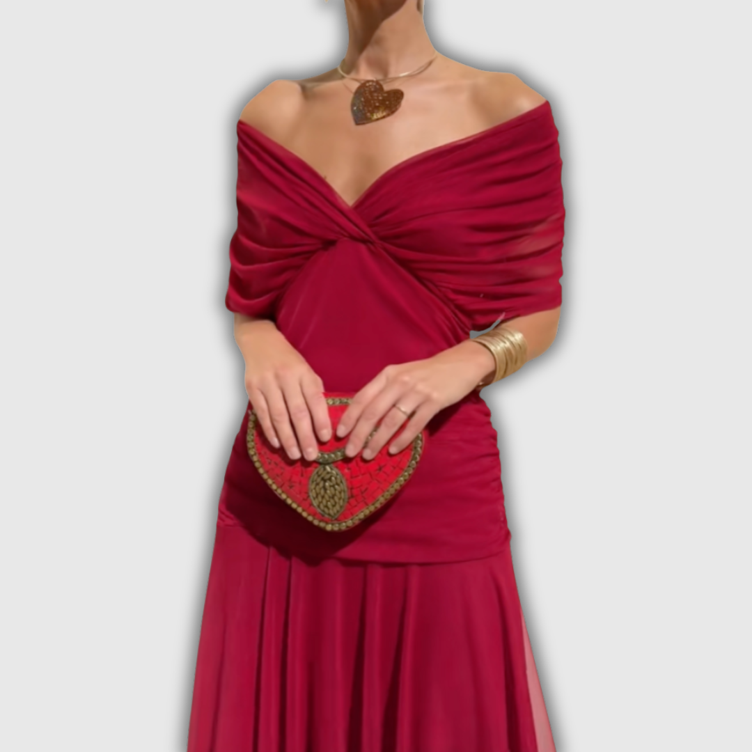 Florendra | Langes florales V-Ausschnittkleid