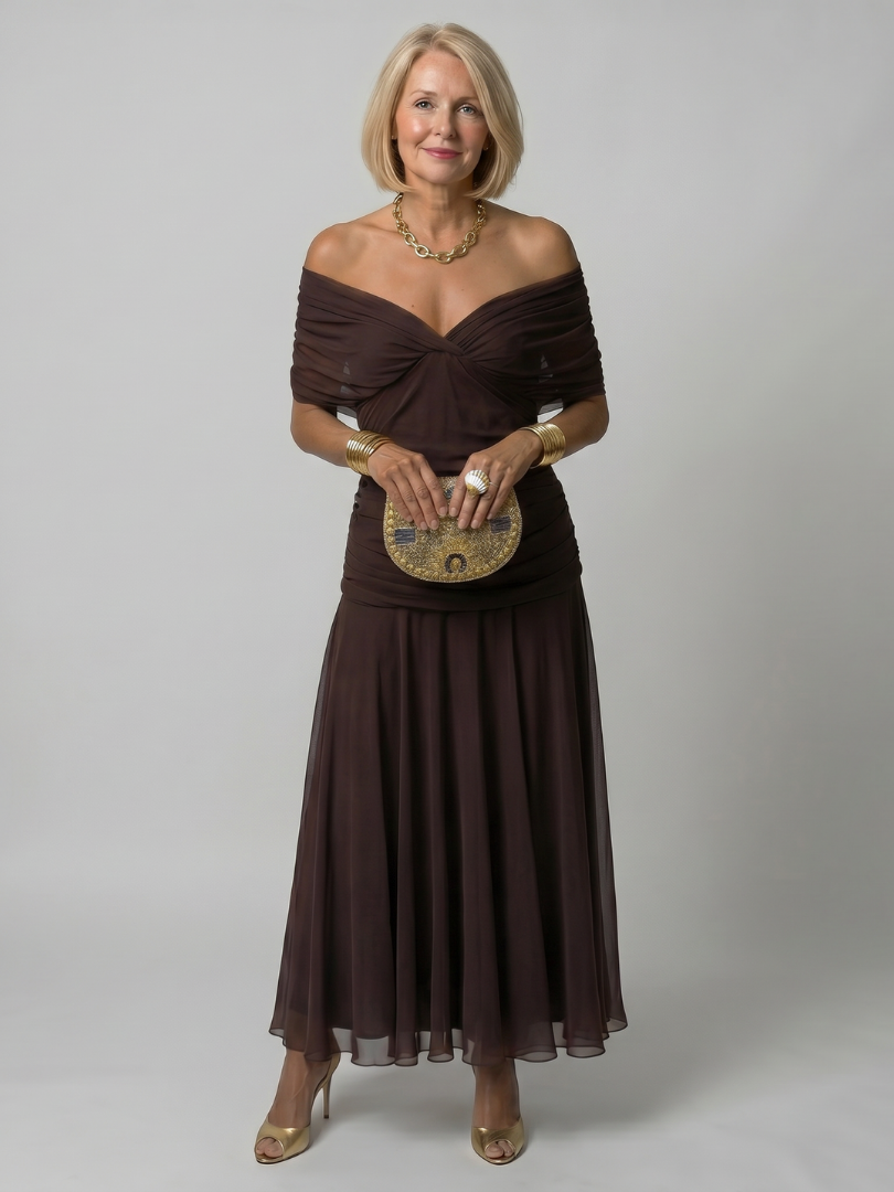 Calen | Off-Shoulder Midi-Kleid