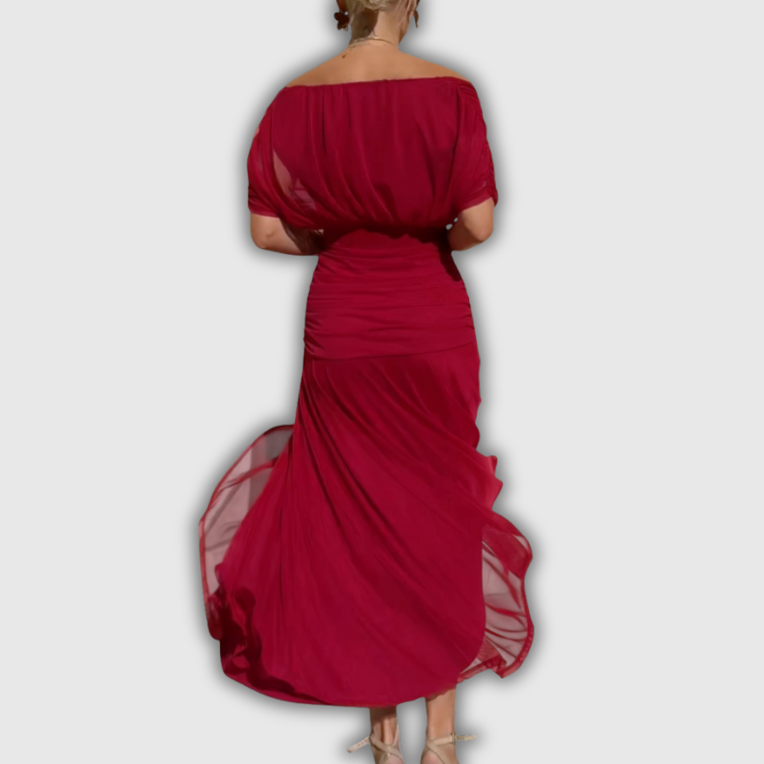 Florendra | Langes florales V-Ausschnittkleid