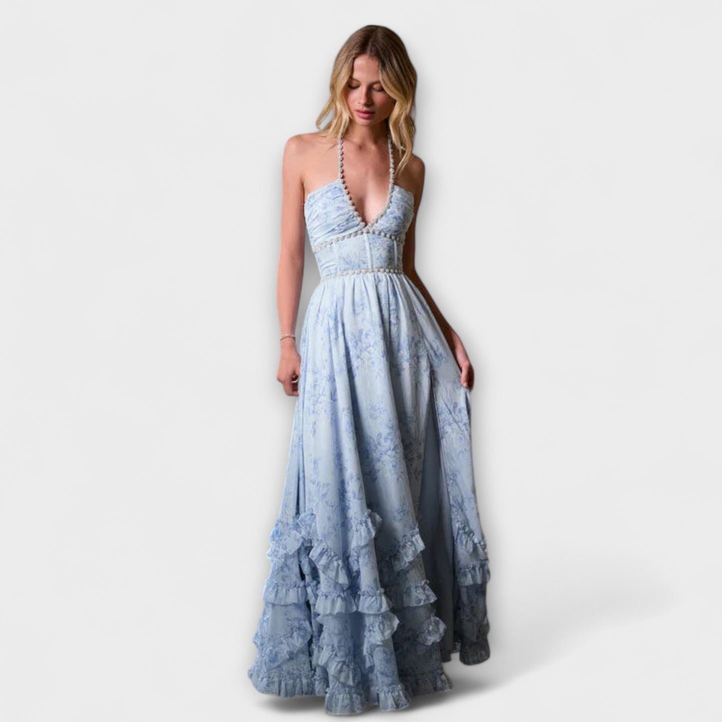 Luzie - Chic Langes Fliessendes Kleid