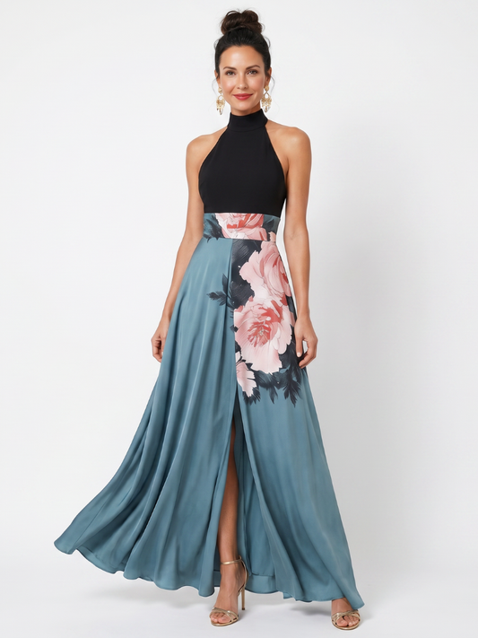 Olympas | Halter-Bodice Blumenrock Maxikleid