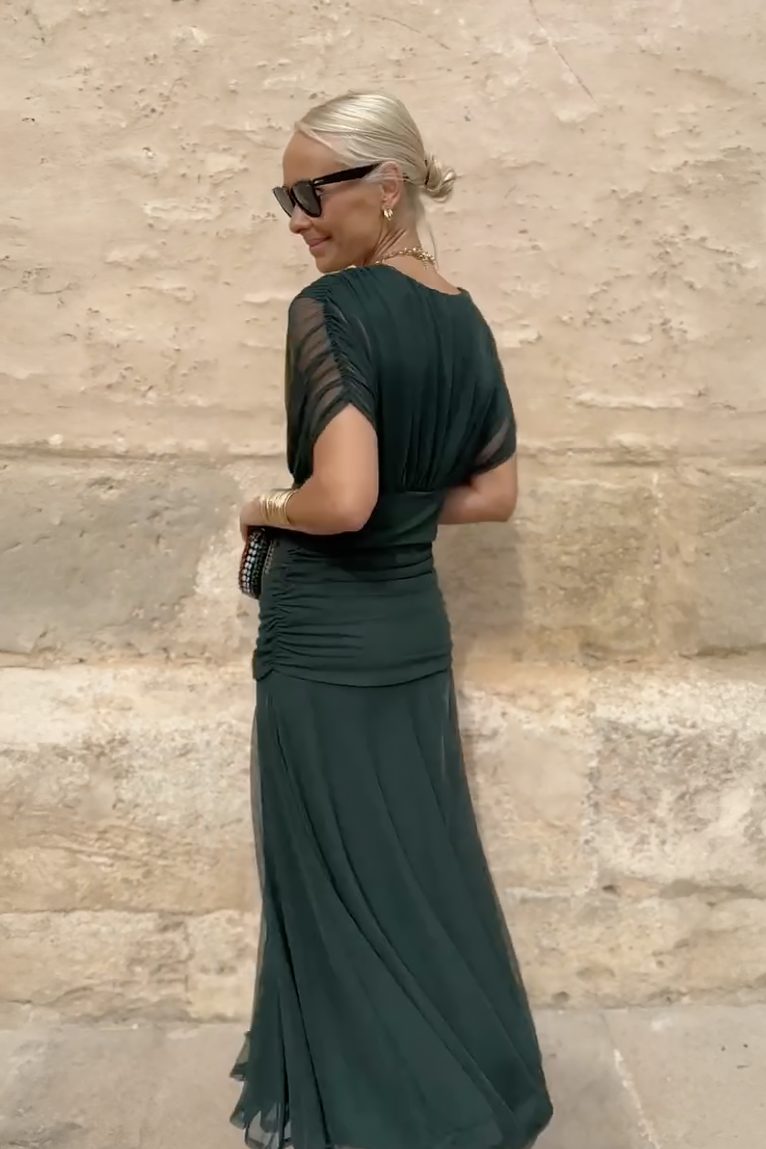 Luisa | Elegantes langes Partykleid mit V-Ausschnitt