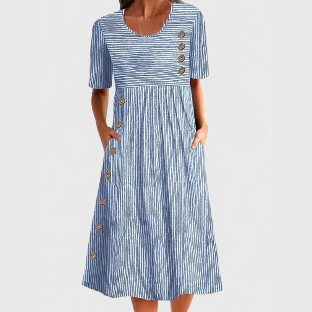 Julia | Gestreiftes Midi-Kleid