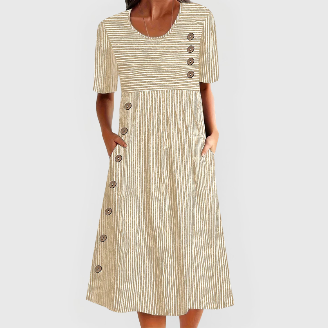 Julia | Gestreiftes Midi-Kleid