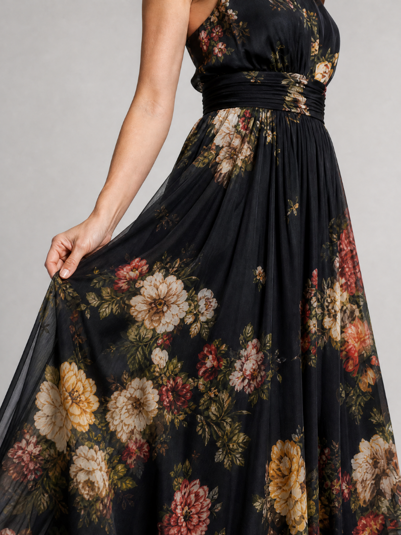 Sior | Florales Halter-Neck Midi-Kleid