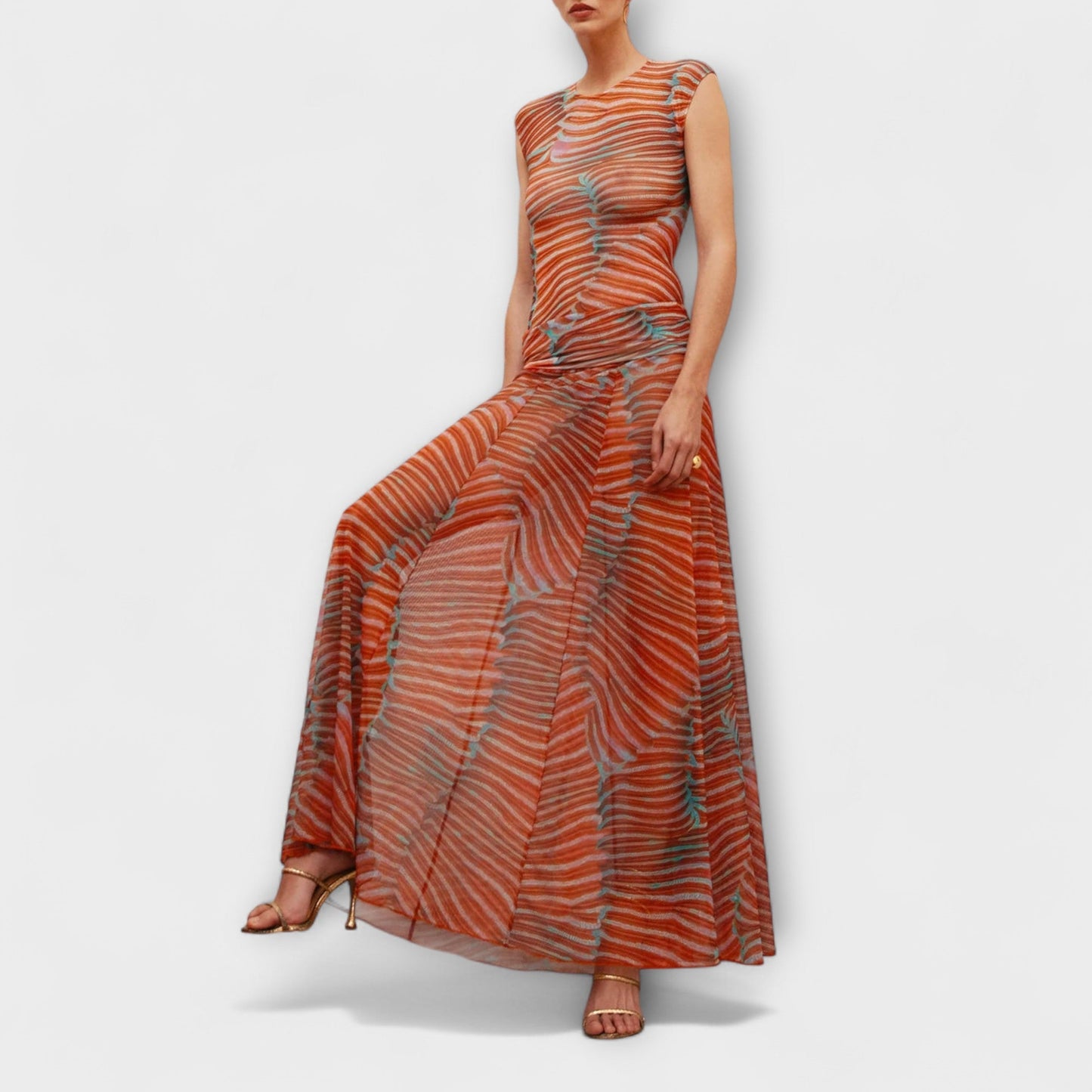 Phoenix - Schimmernder Wellen-Mesh-Bodysuit