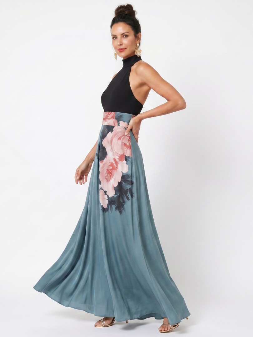 Olympas | Halter-Bodice Blumenrock Maxikleid