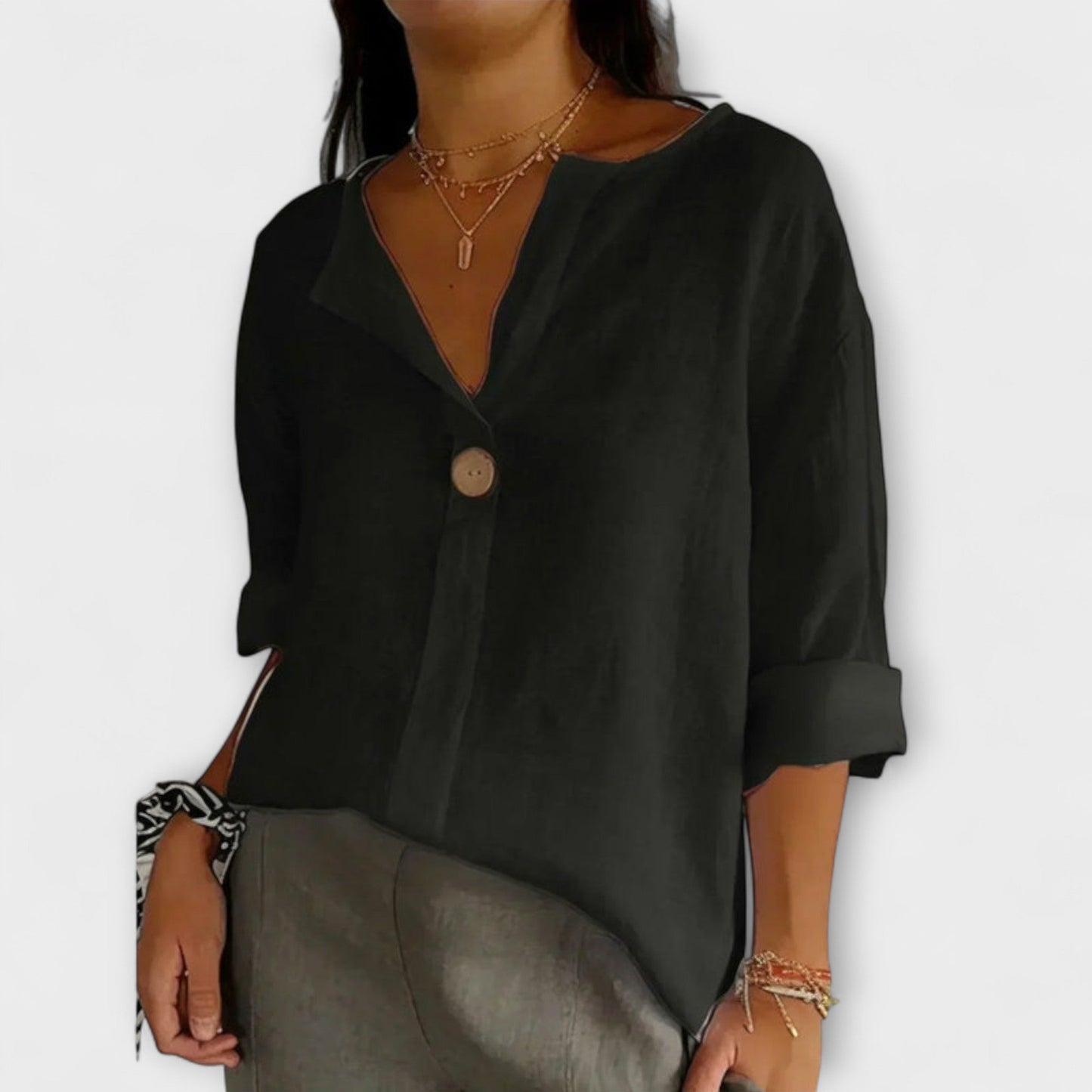 Nicole - Elegante Bluse mit V-Ausschnitt