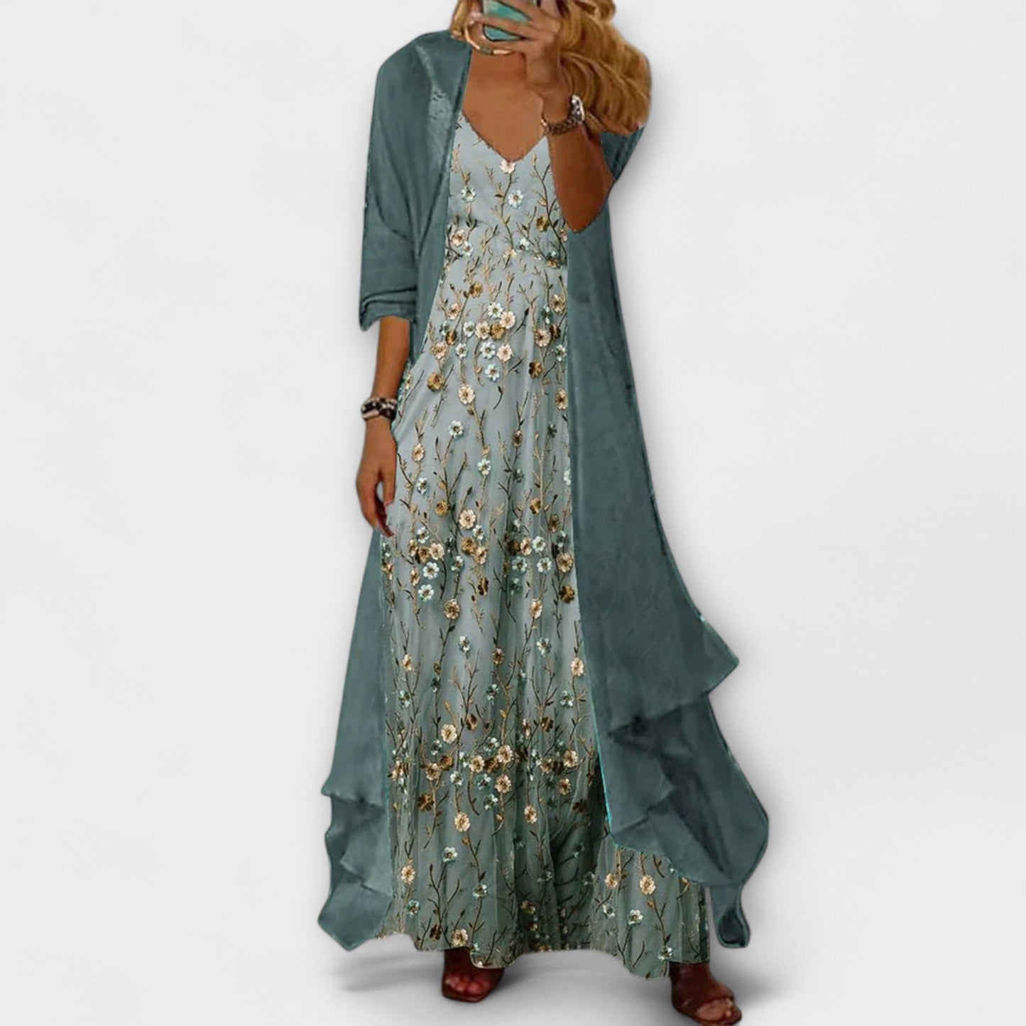 Mara - Maxikleid mit Jacke (2-teiliges Set)