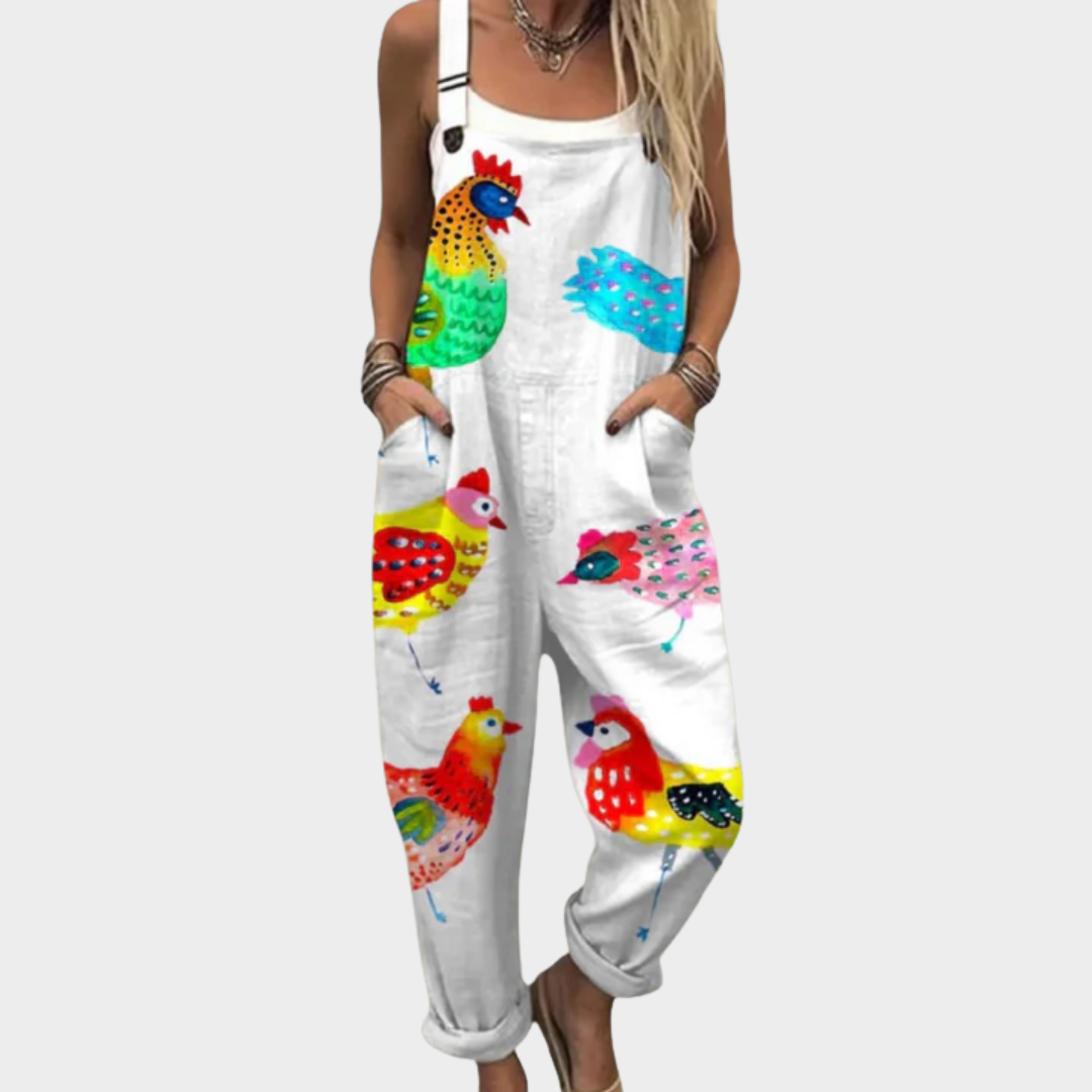 Bequemer Bedruckter Jumpsuit
