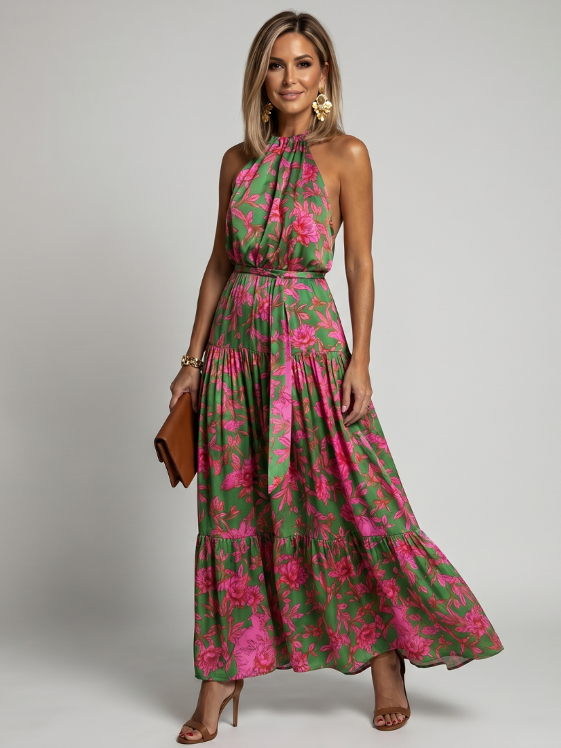 Rowen | Drapiertes Halter-Midi-Kleid