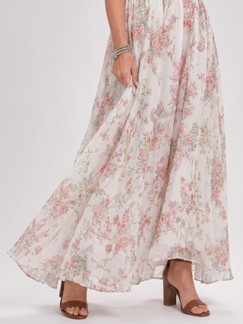 Guinevere | Blumenmuster Fließender Midikleid