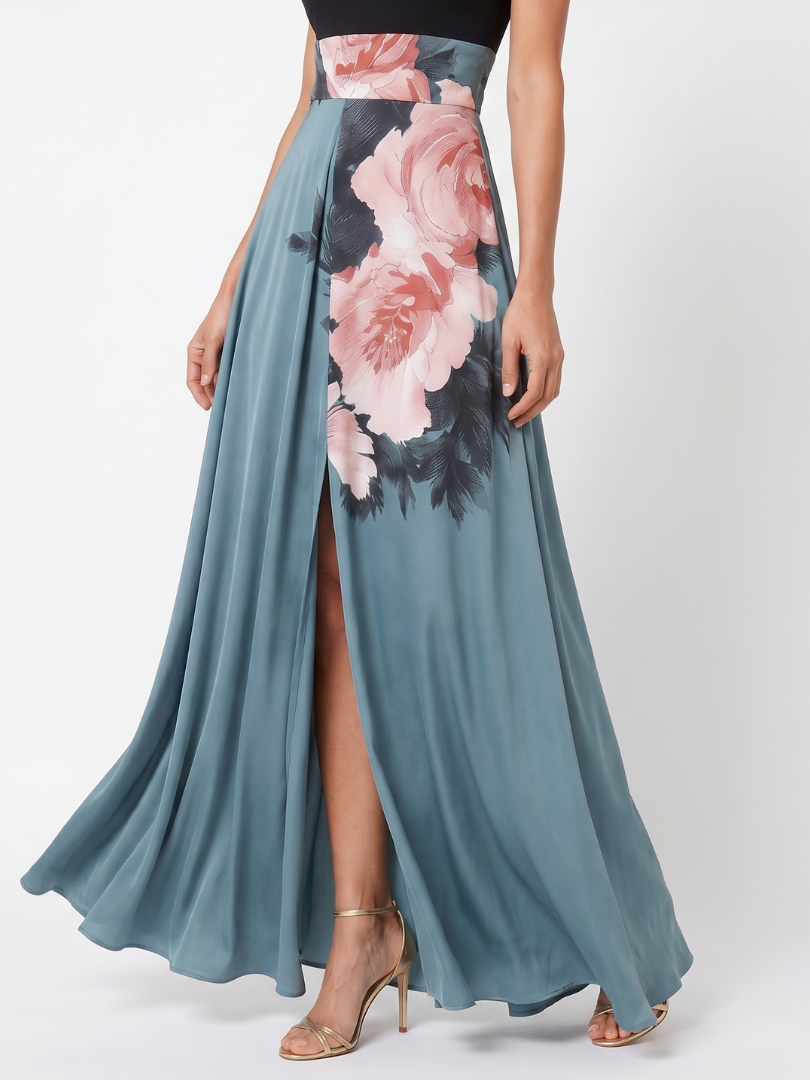 Olympas | Halter-Bodice Blumenrock Maxikleid