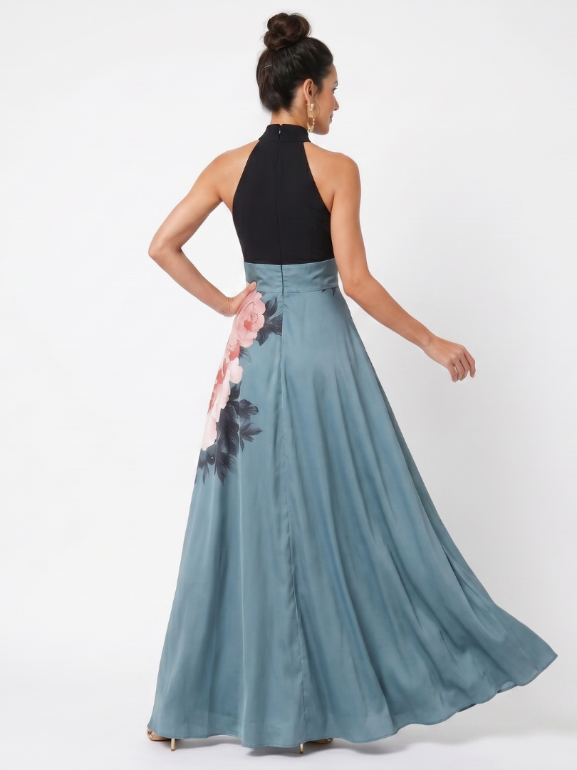 Olympas | Halter-Bodice Blumenrock Maxikleid