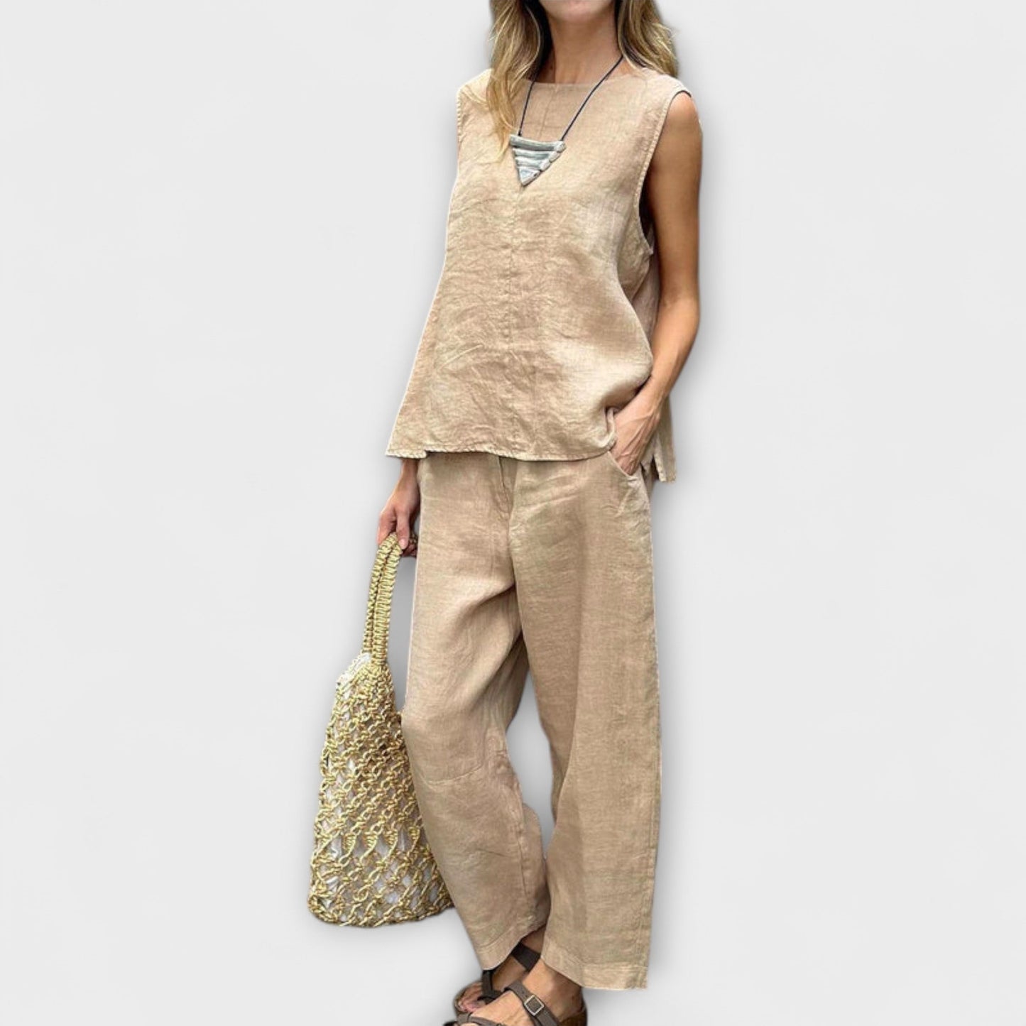 Jennifer - EntspanntesBaumwolle-Leinen Outfit