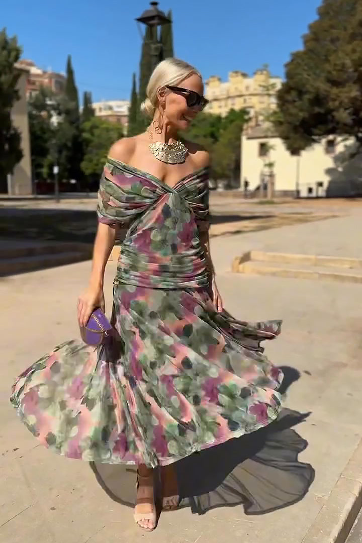 Luisa | Elegantes langes Partykleid mit V-Ausschnitt