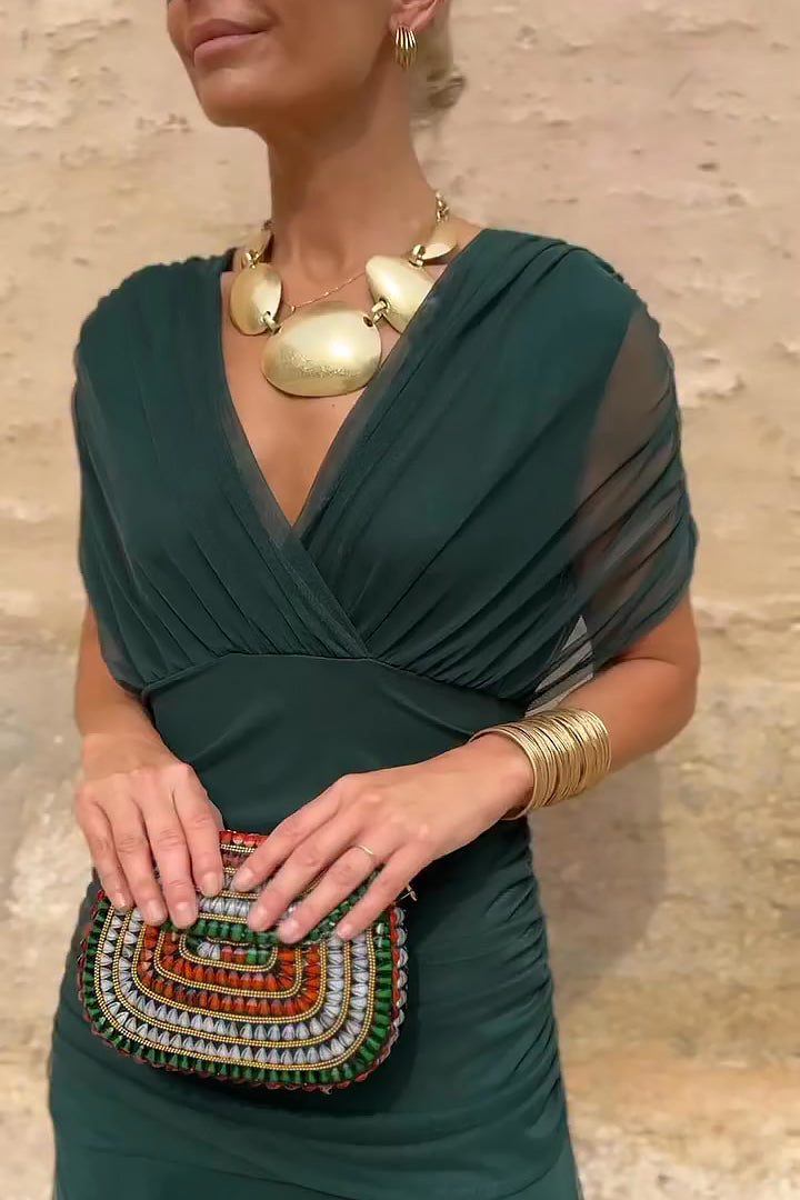 Luisa | Elegantes langes Partykleid mit V-Ausschnitt
