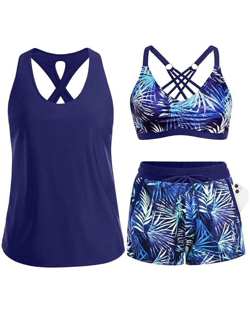 Maren | Drei-Teiliges Tankini-Bikini & Cover-Up Set