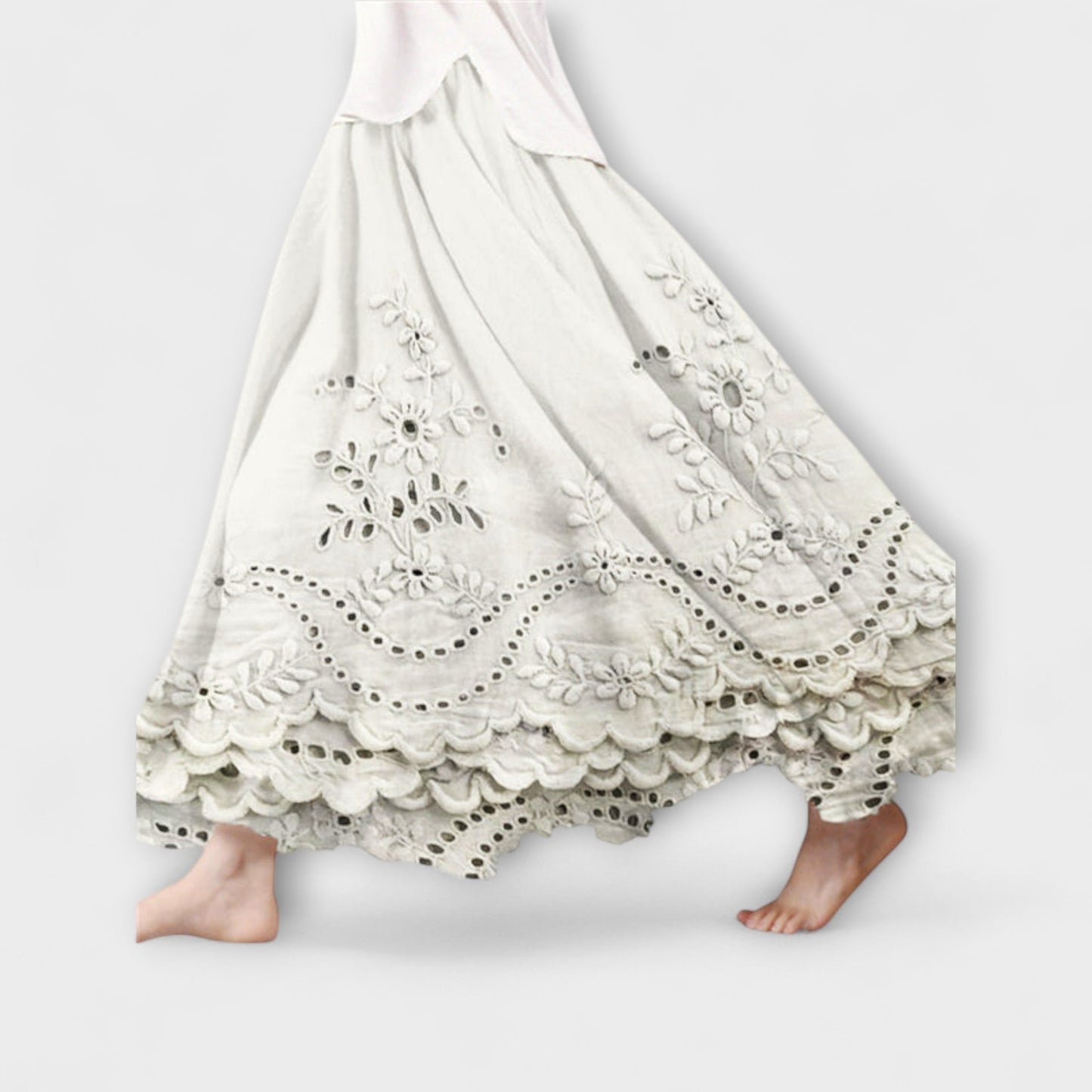 Luna – Boho Maxirock Mit Stickerei