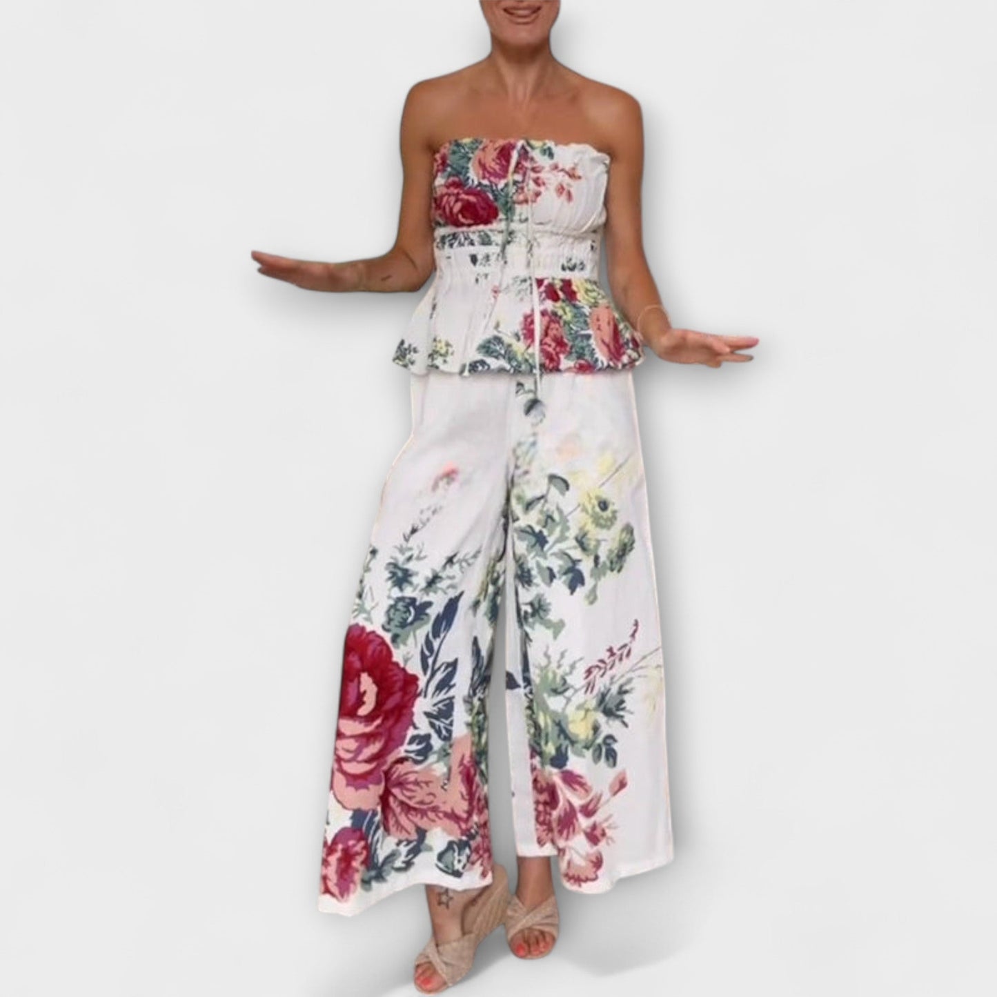 Indigo - Sommer Blumenmuster Set