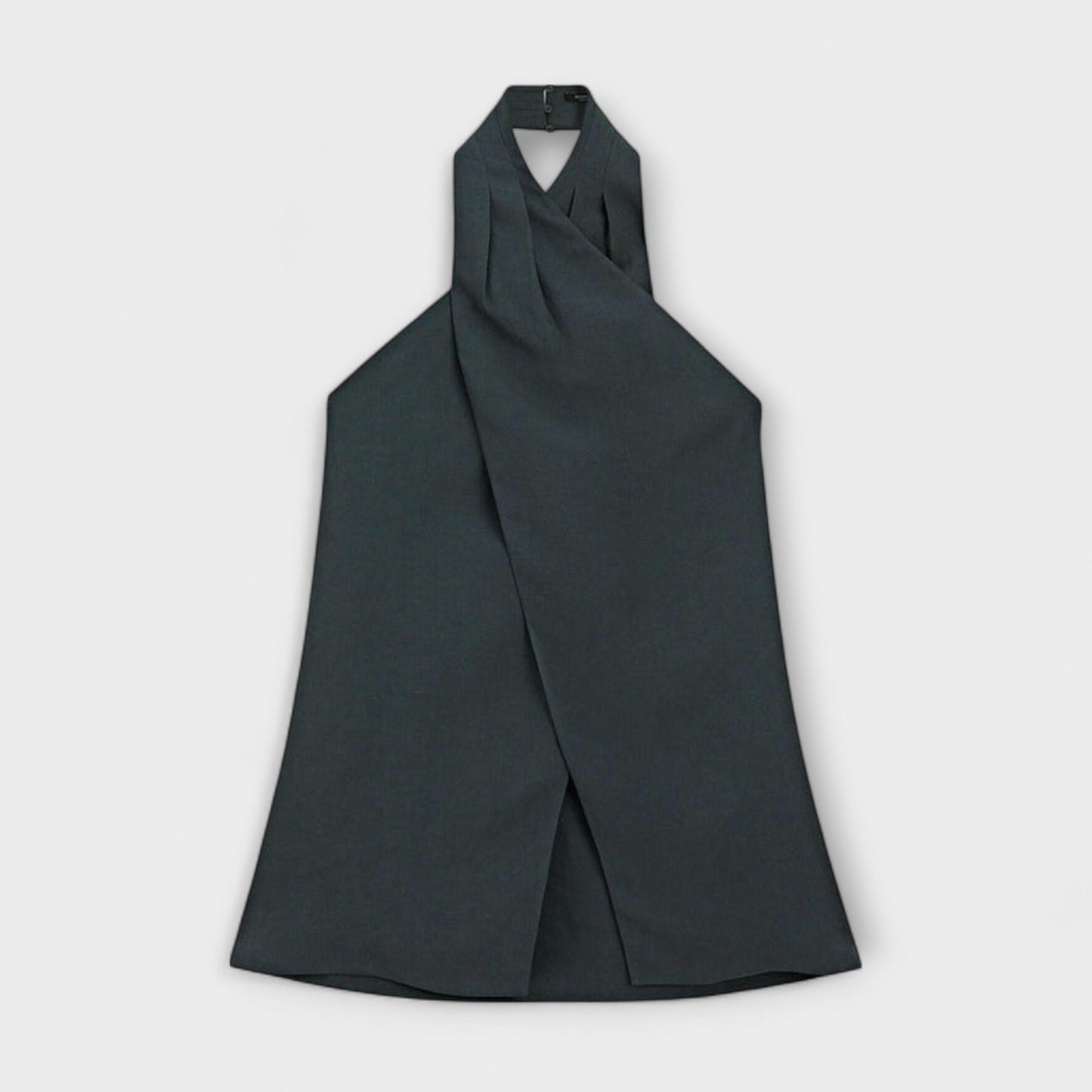 Leah - Blauer Halter Neck Top mit Rückenausschnitt