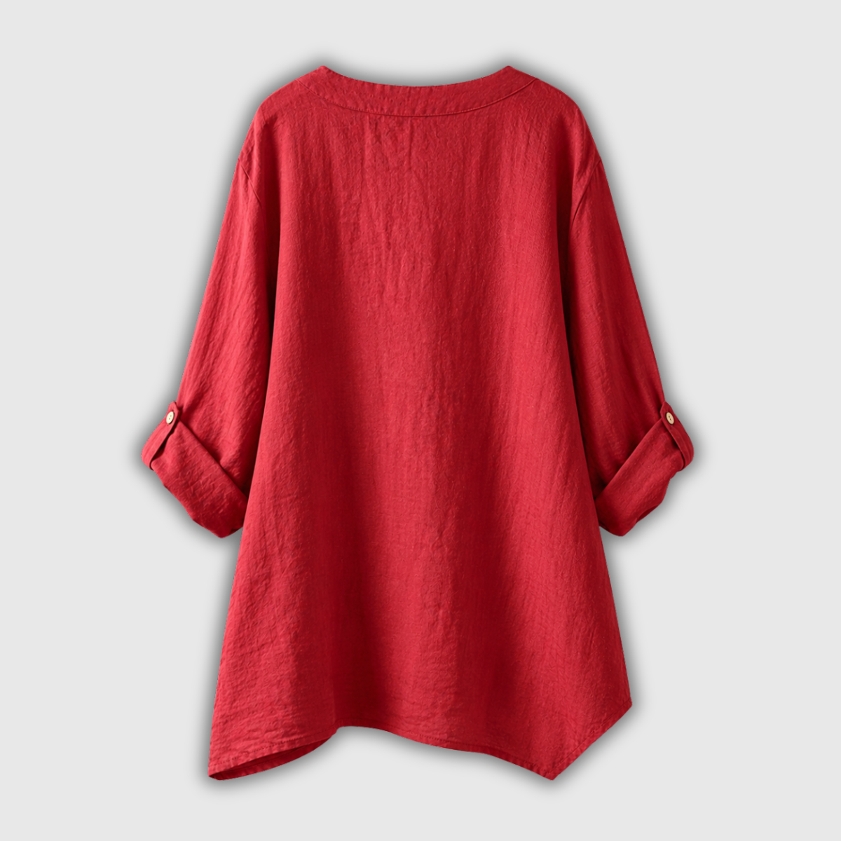 Rosmarie™ | Leinenbluse mit V-Ausschnitt und Knopfleiste