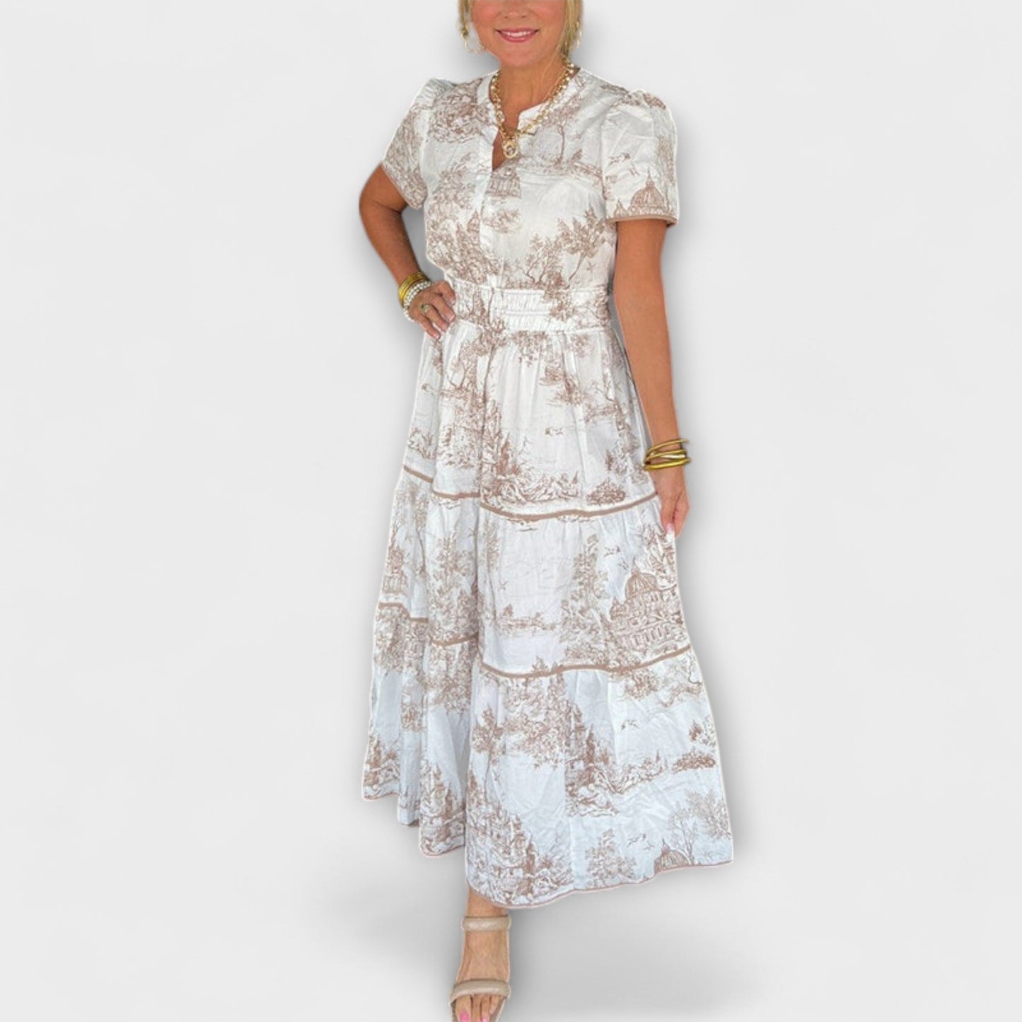 Eliza - Zeitloses Toile Maxi-Kleid