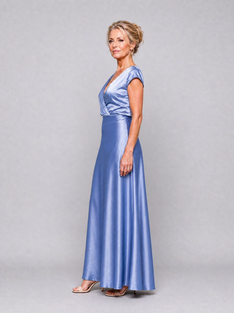 Samouse | Maxikleid mit Wickeloberteil und kurzen Ärmeln