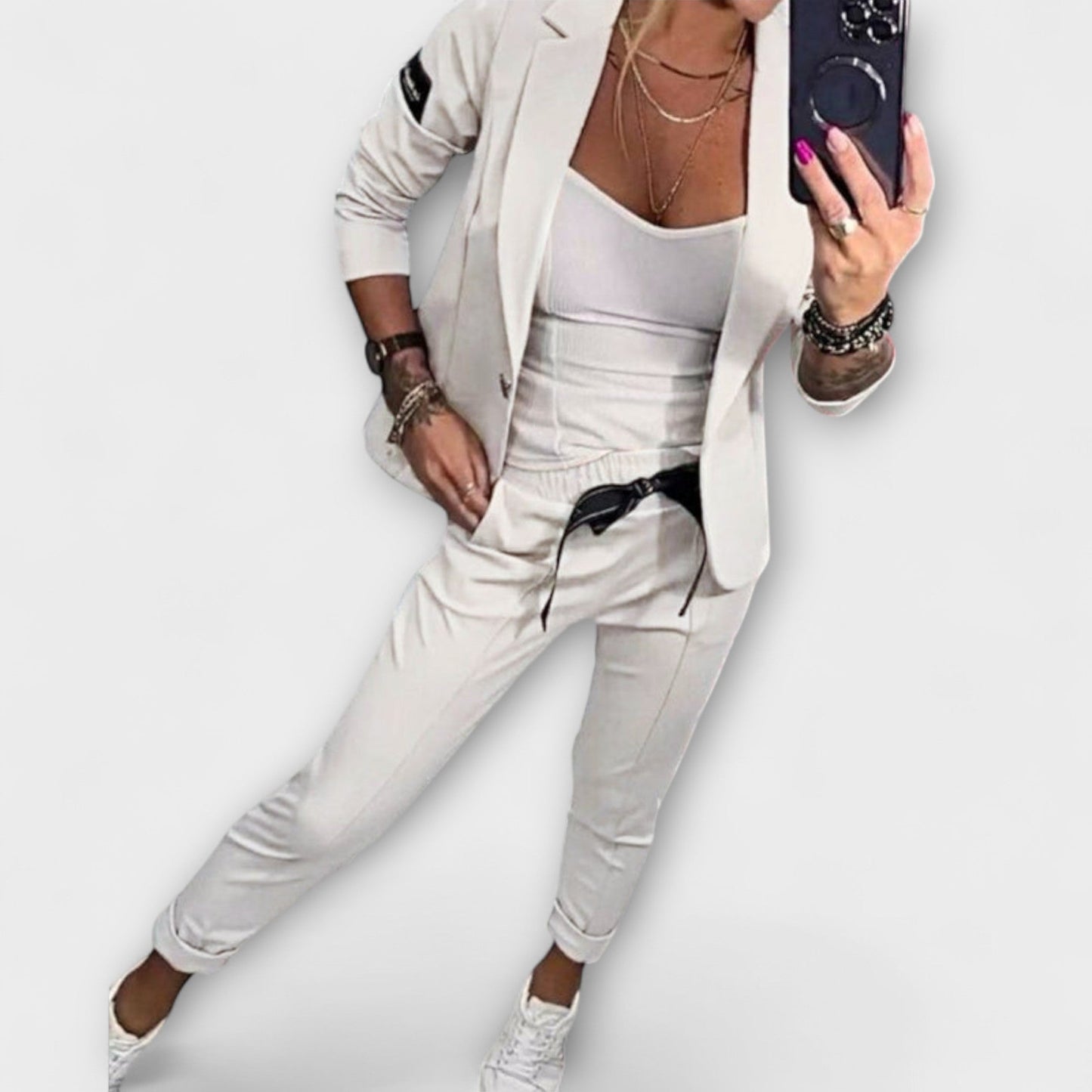 Malou - Koordiniertes Set aus Top, Jacke und Hose