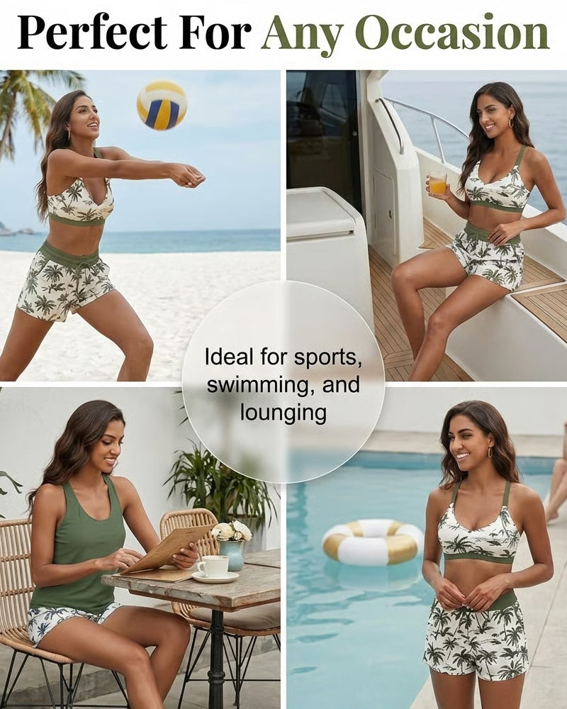 Maren | Drei-Teiliges Tankini-Bikini & Cover-Up Set
