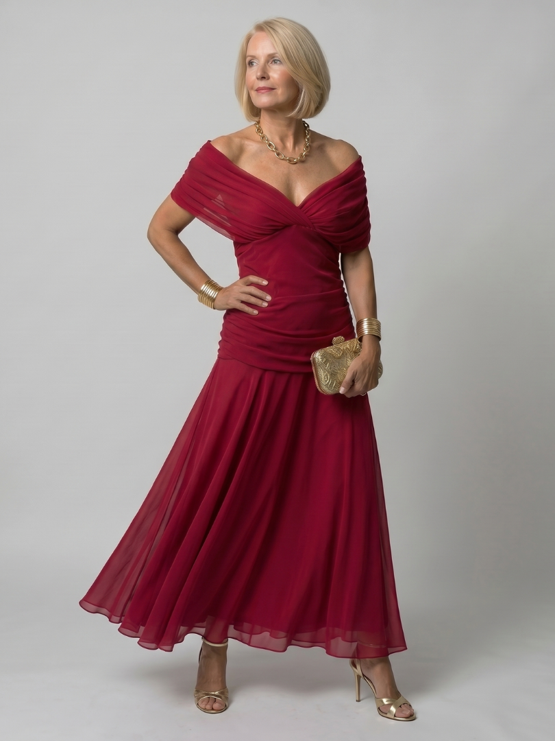 Calen | Off-Shoulder Midi-Kleid