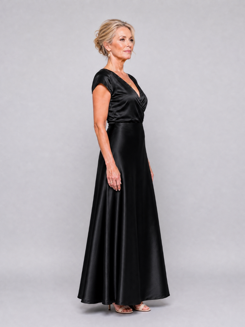 Samouse | Maxikleid mit Wickeloberteil und kurzen Ärmeln