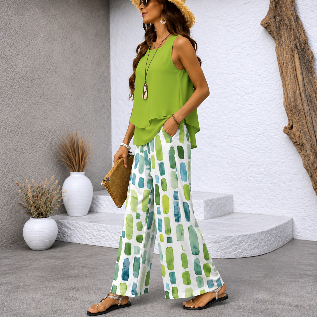Verdalisse | Elegantes Zweiteiliges Sommeroutfit mit Weitem Hosen