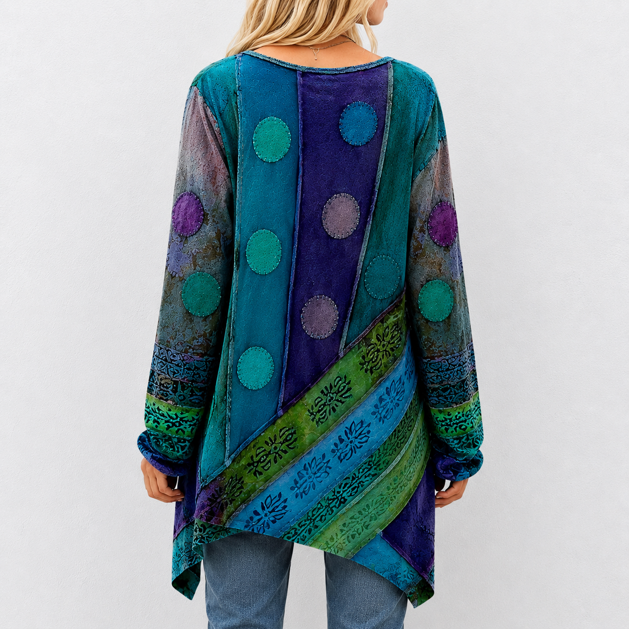 Smilla™ | Tunika mit ethnischem Patchwork-Druck