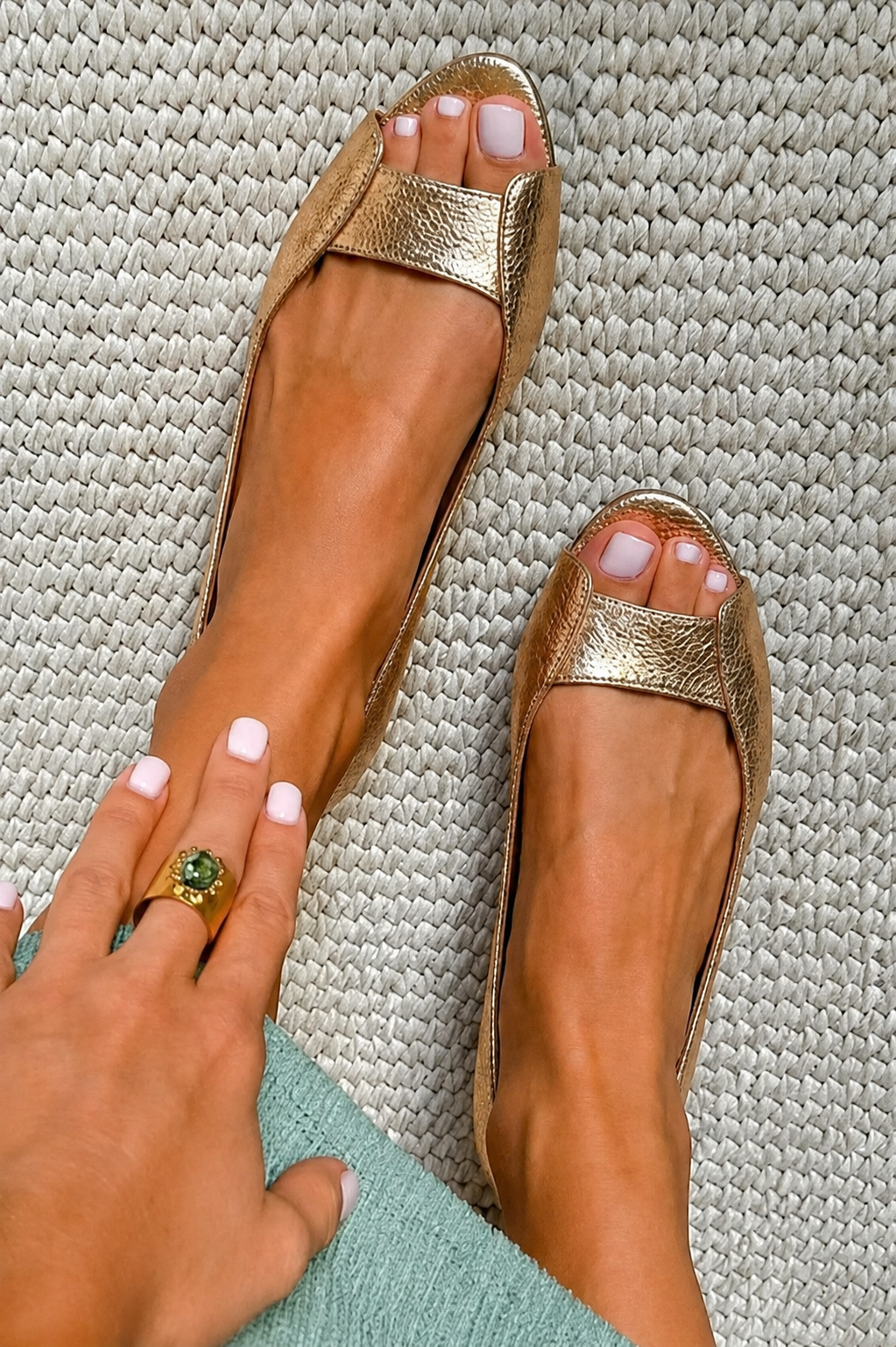 Adelina | Goldene Sandalen Komfort Chic