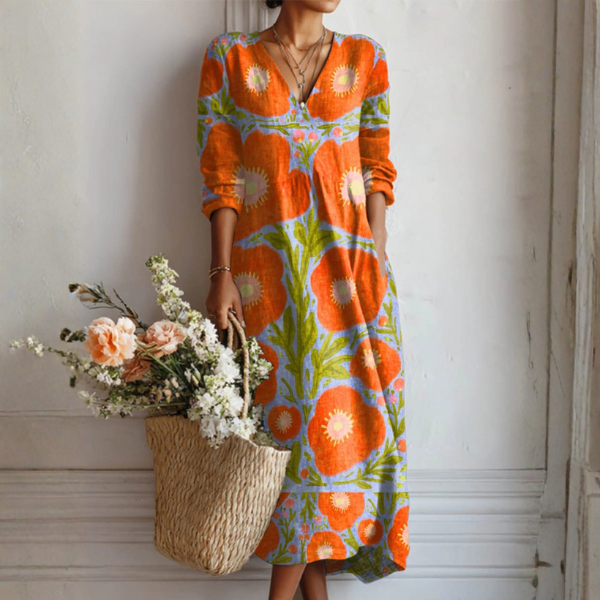 Hanni™ | Boho-Kleid mit grossen Blüten