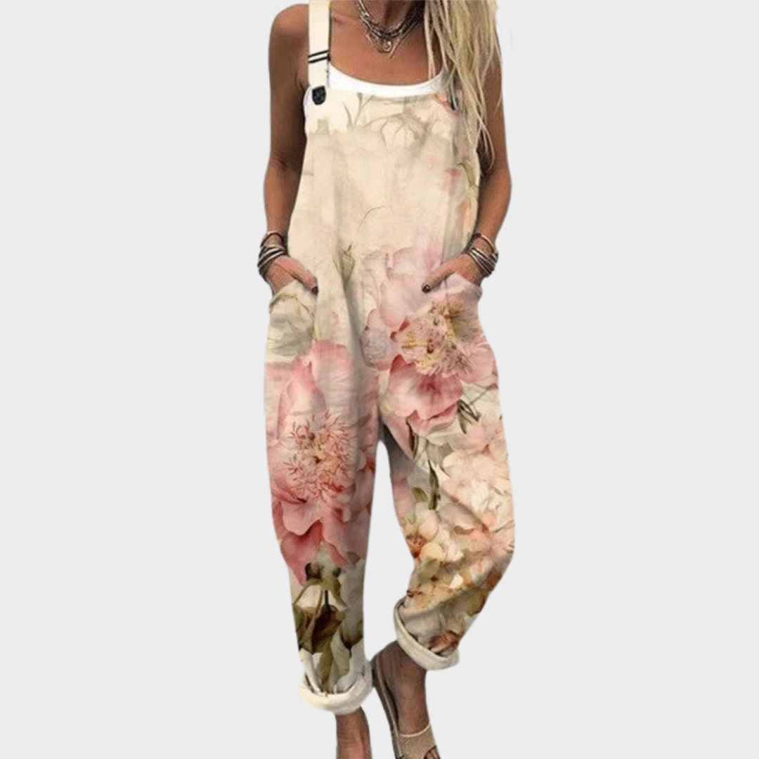 Selma™ | Latzhose mit Aquarell-Rosen